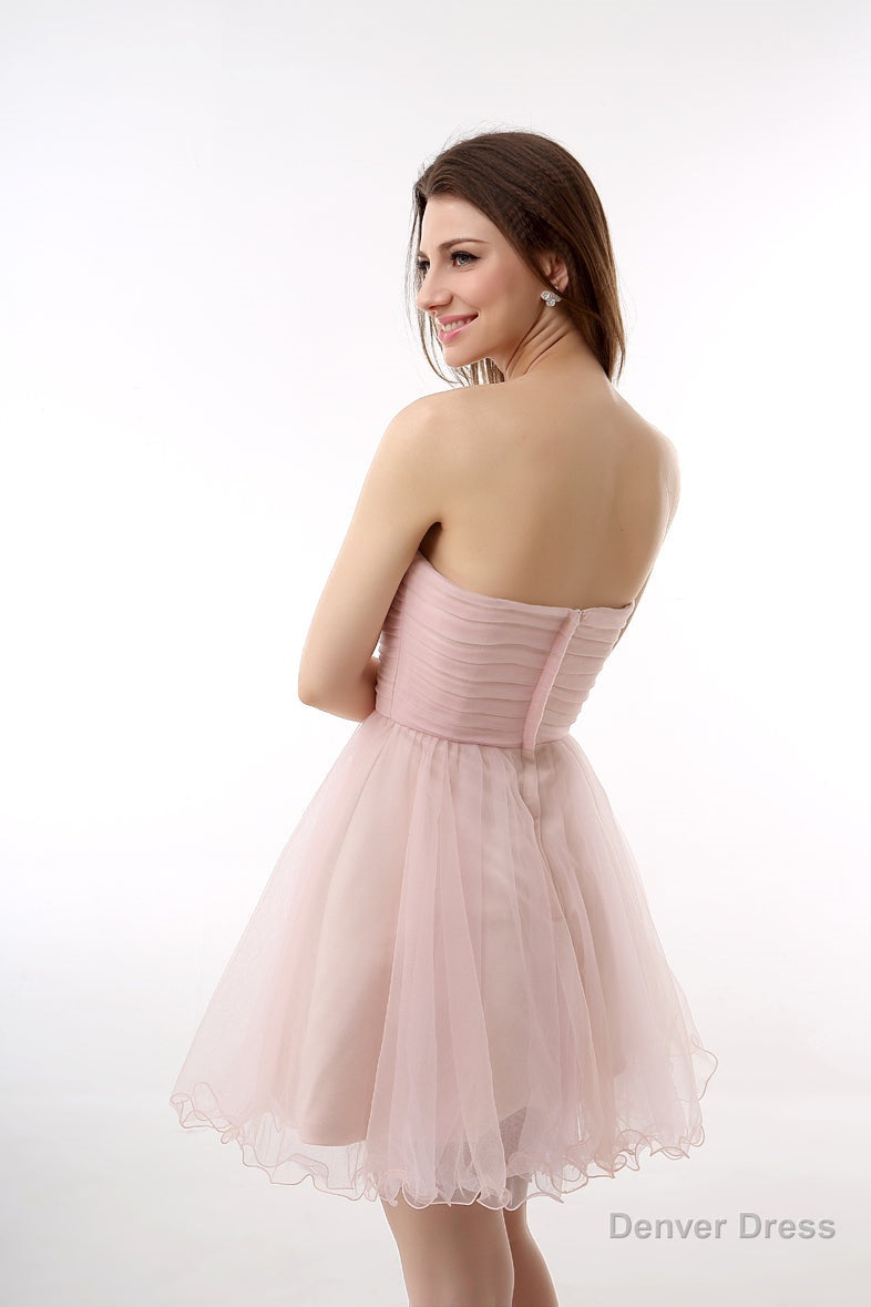 Blushing Pink Sweetheart Beaded A Line Short Homecoming Dresses Secondary image