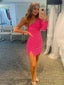Bodycon One Shoulder Sequins Homecoming Dresses