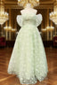 Boho A-Line Sweetheart Green Floor-Length Quinceanera Dresses With Petticoat