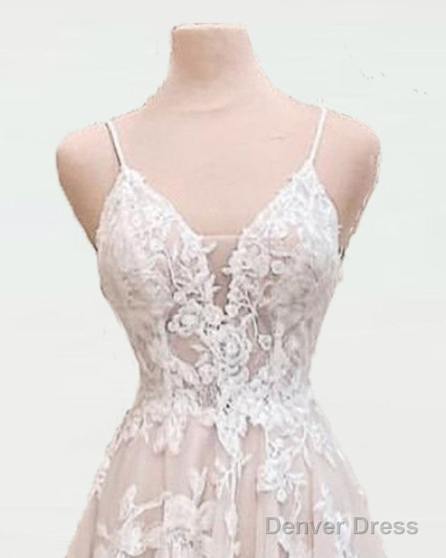 Boho Wedding Dresses V Neck Lace Embroidery