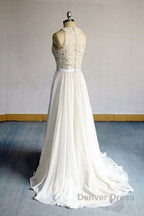Eye catching Lace Chiffon A Line Wedding Dresses