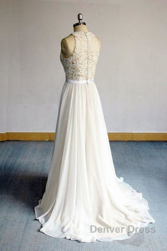 Eye catching Lace Chiffon A Line Wedding Dresses