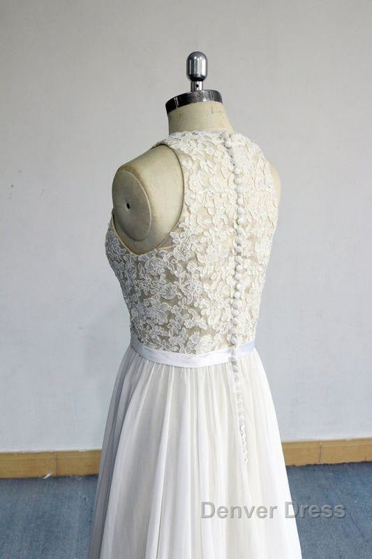 Eye catching Lace Chiffon A Line Wedding Dresses