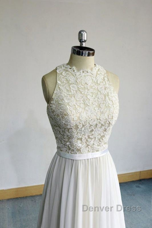 Eye catching Lace Chiffon A Line Wedding Dresses