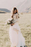 Long Sleeve Lace Floor Length Boho Wedding Dresses