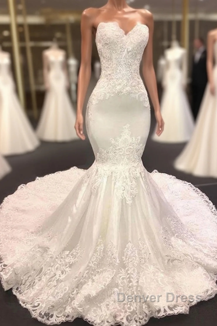 Luxury Sweetheart Appliques Mermaid Wedding Dresses Main image