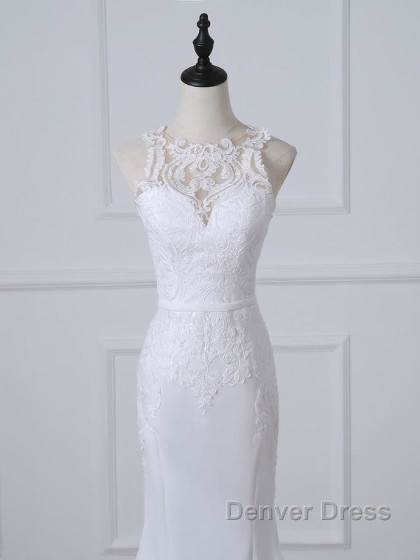 Precious Spaghetti Strap Lace Mermaid Wedding Dresses Secondary image