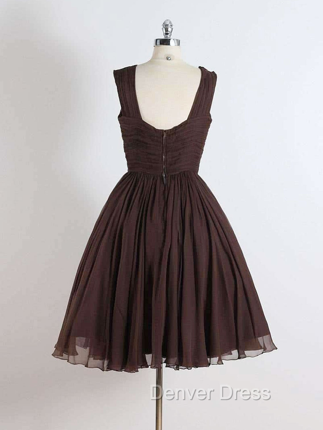 Brown A Line Short Prom Dress, Brown Short Prom Dresses