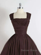 Brown A Line Short Prom Dress Homecoming Dresses