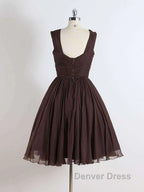 Brown A Line Short Prom Dress Homecoming Dresses