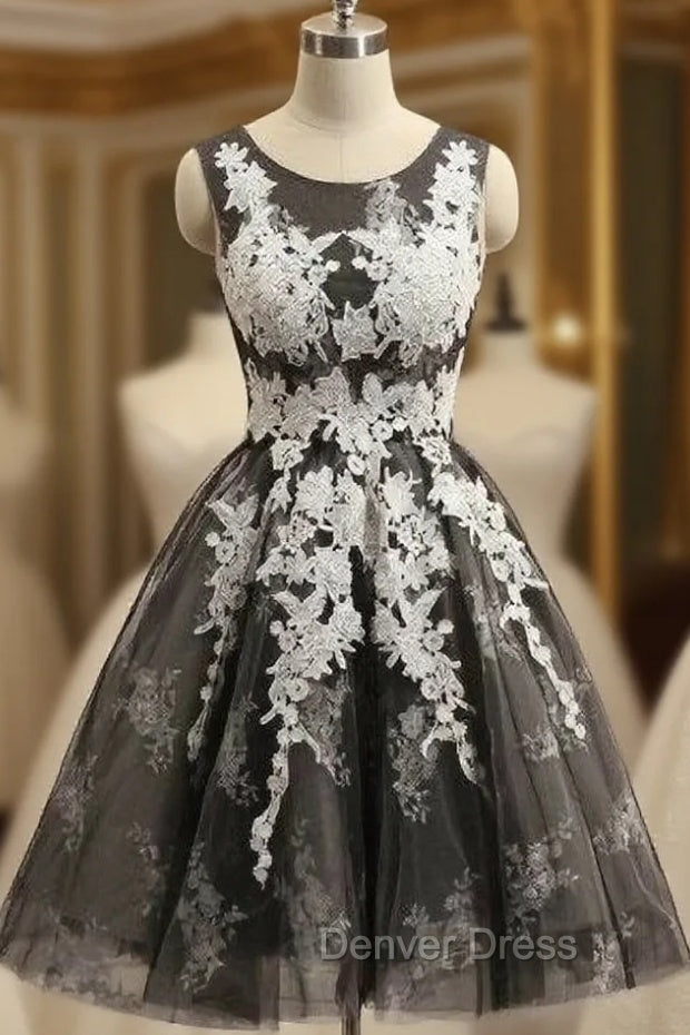 Brown Tulle Sleeveless Round Neck Homecoming Dresses Cocktail Dresses Main image