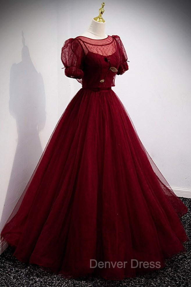 Burgundy BallGowns Long Prom Dresses with Removable Jacket Secondary image