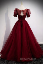Burgundy BallGowns Long Prom Dresses with Removable Jacket