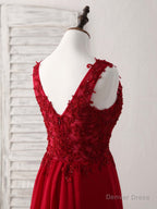 Burgundy Chiffon Lace Short Prom Dress Burgundy Homecoming Dresses
