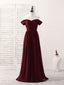 Burgundy Chiffon Off Shoulder Long Prom Dress Burgundy Bridesmaid Dresses