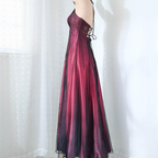 Vintage Fuchsia Halter-Neck A-Line Beaded Chiffon Long Prom Dresses Prom Gowns