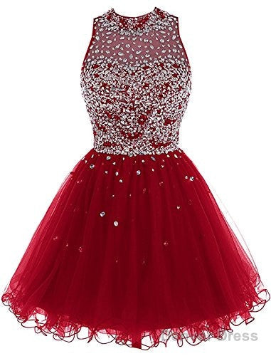 Burgundy Homecoming Dresses Beading Main image