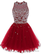 Burgundy Homecoming Dresses Beading