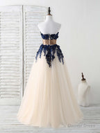 Burgundy Lace Applique Tulle Long Prom Dress Burgundy Bridesmaid Dresses