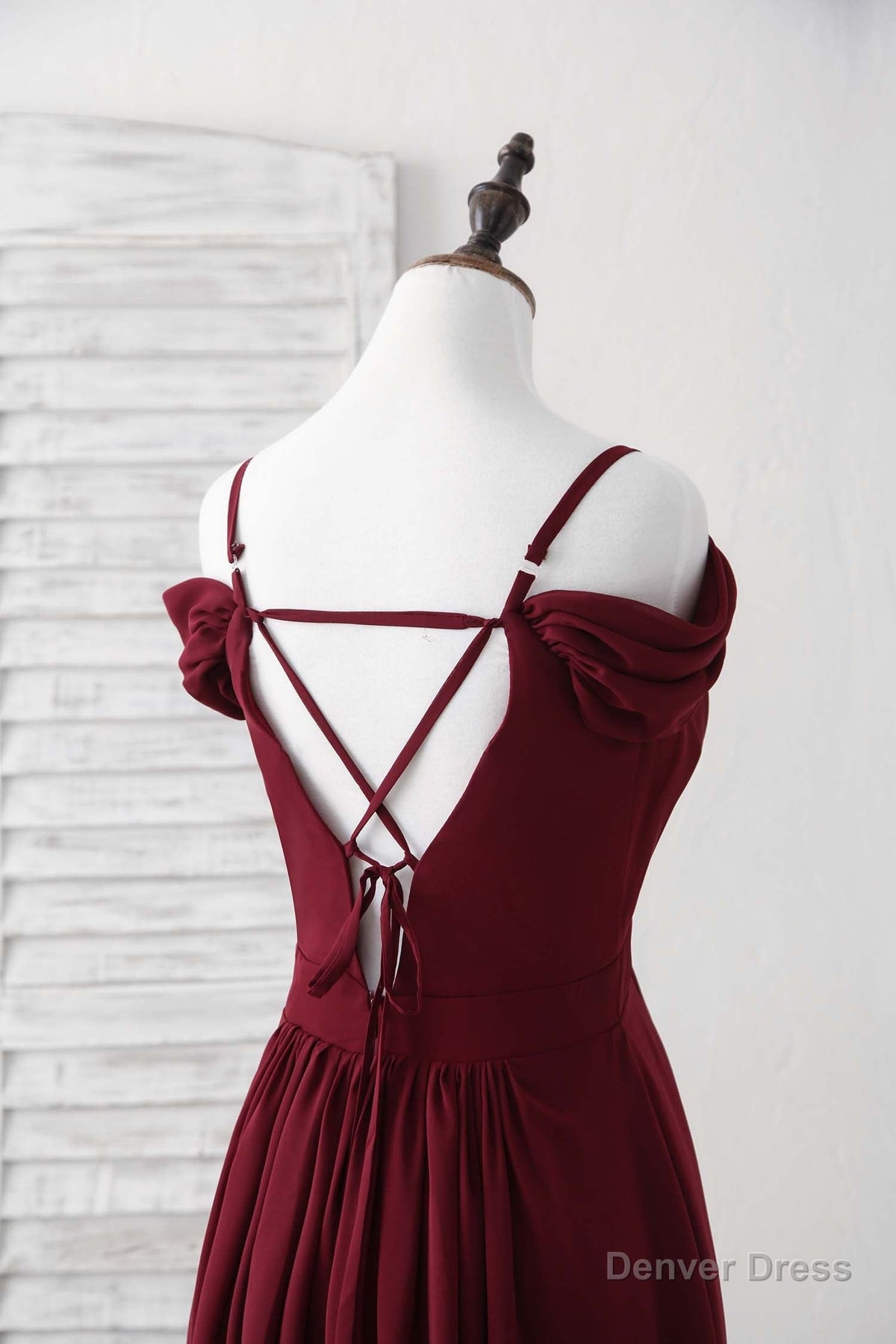 Burgundy Lace Chiffon Long Prom Dress Burgundy Bridesmaid Dresses
