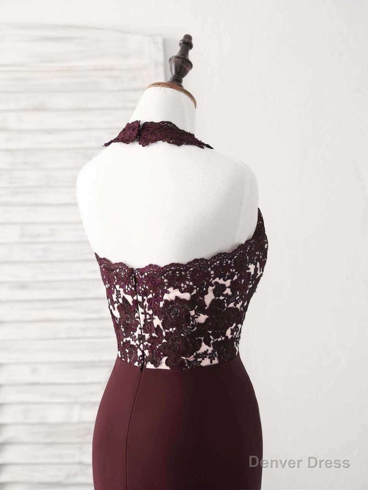 Burgundy Lace Mermaid Long Prom Dress Burgundy Bridesmaid Dresses
