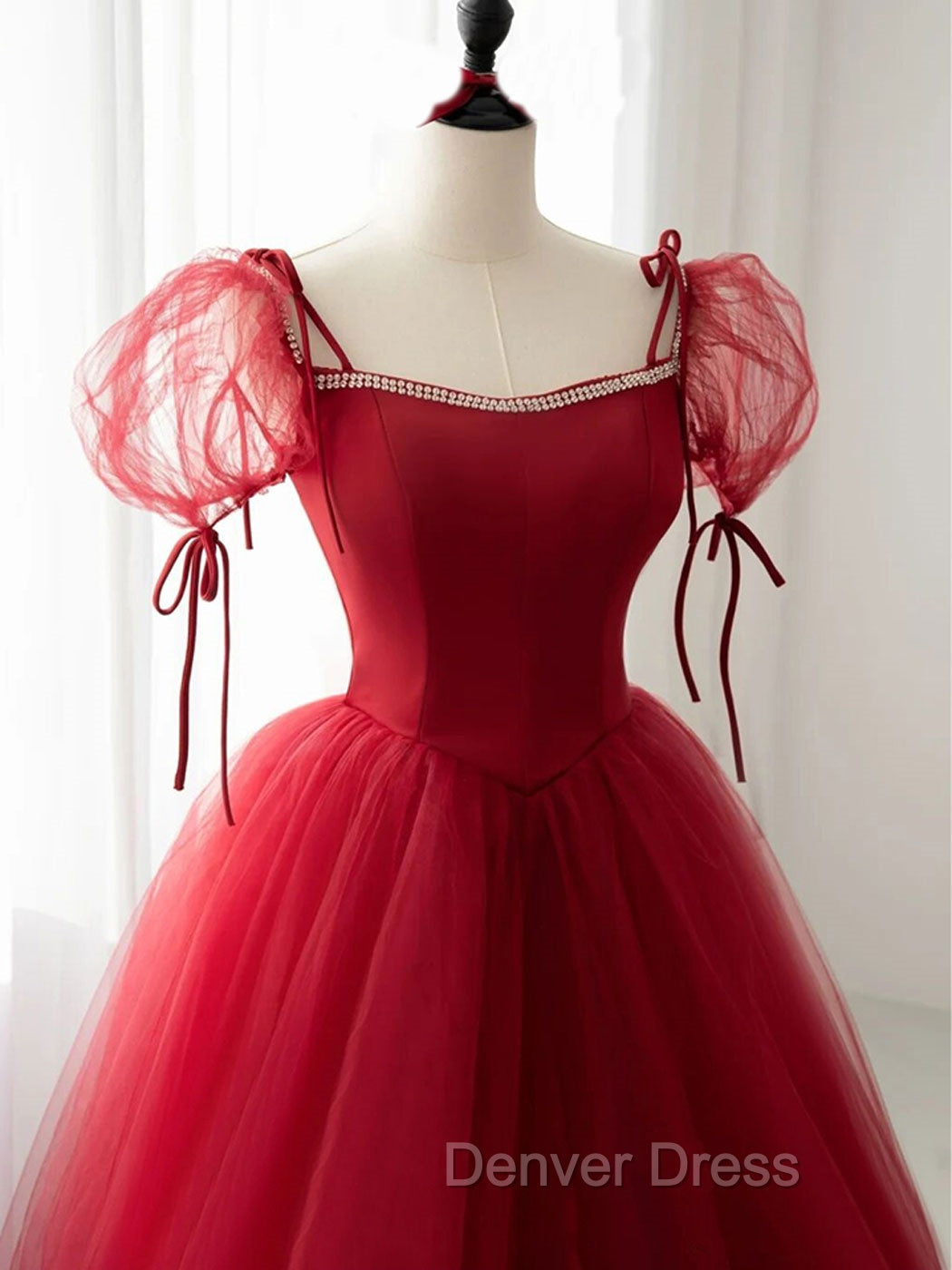 Burgundy Long Prom Dress, Burgundy Prom Graduation Dresses