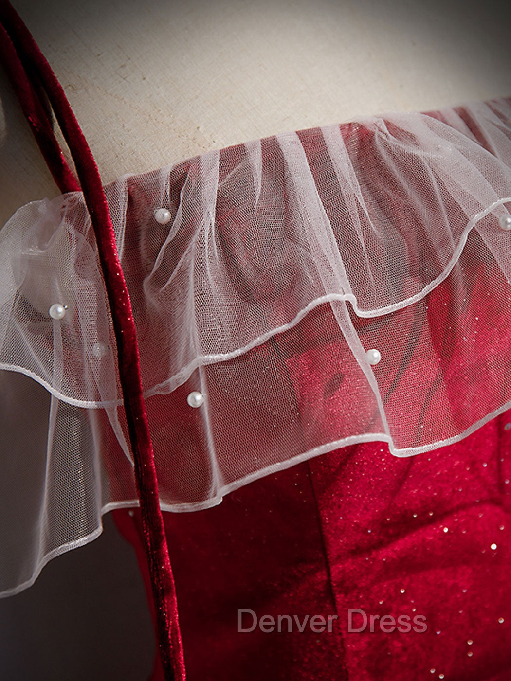 Burgundy Mermaid Long Prom Dresses, Velvet Long Formal Dresses