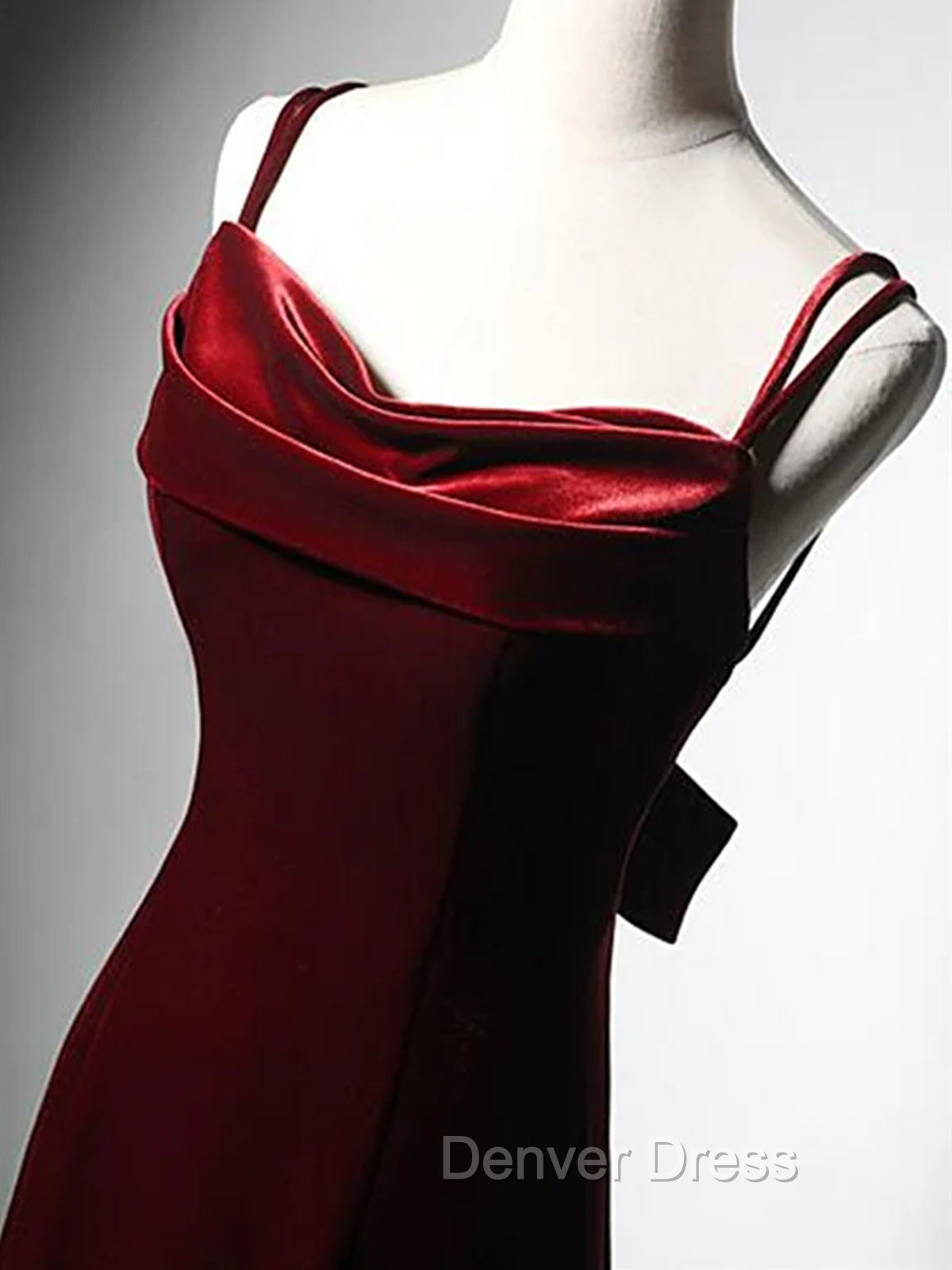 Burgundy Mermaid Long Prom Dresses, Wine Red Long Mermaid Formal Evening Dresses Secondary image