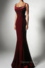 Burgundy Mermaid Long Prom Dress, Wine Red Long Mermaid Prom Dresses