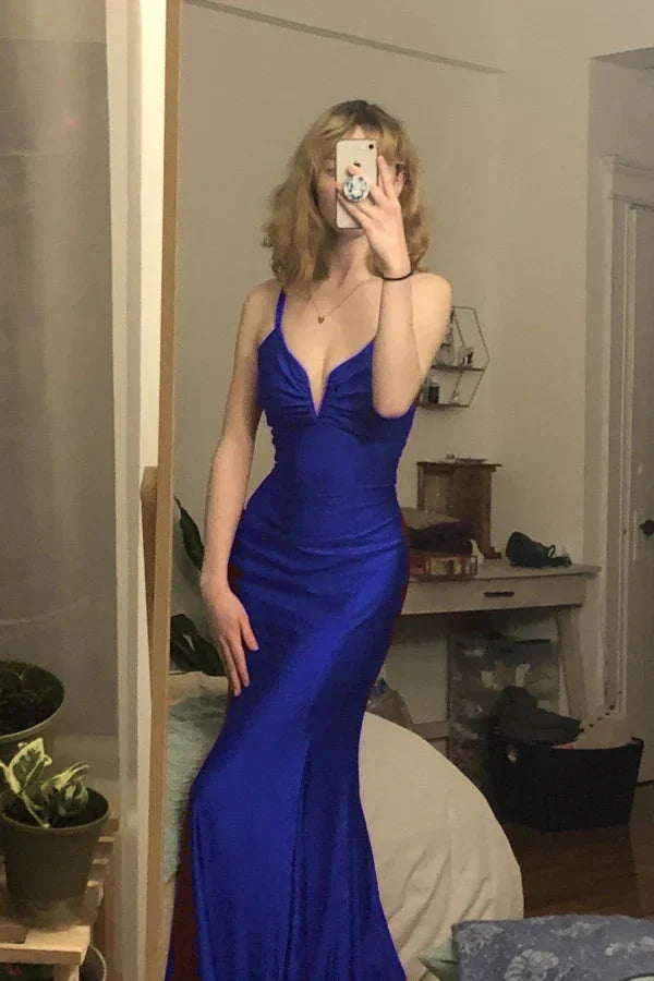 Burgundy Mermaid Long Prom Dresses