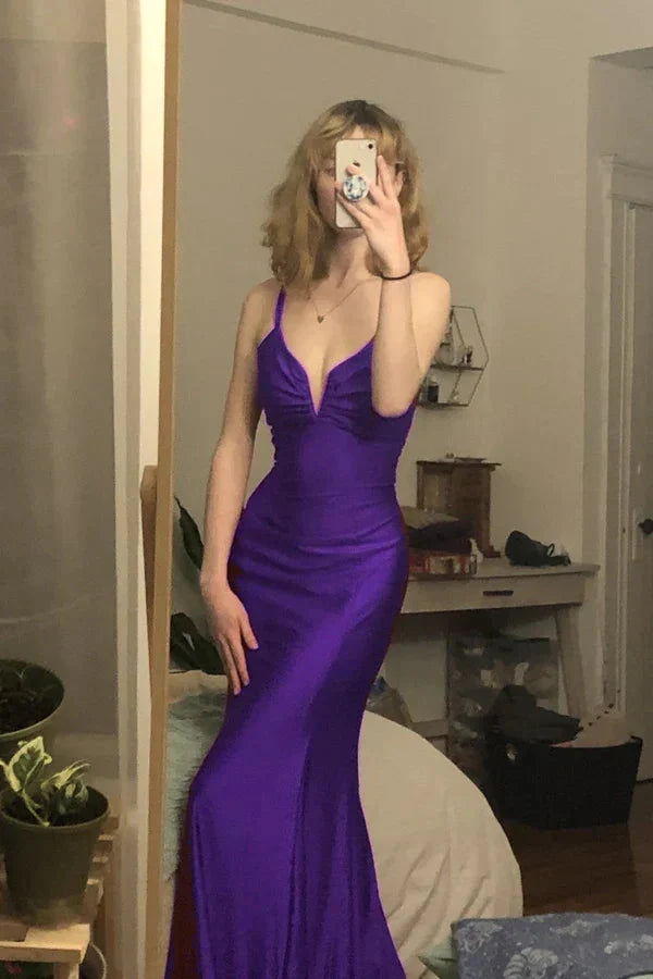 Burgundy Mermaid Long Prom Dresses