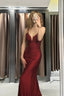 Burgundy Mermaid Prom Dress Long Prom Dresses