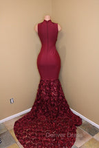 Burgundy mermaid prom Dresses, long evening gowns