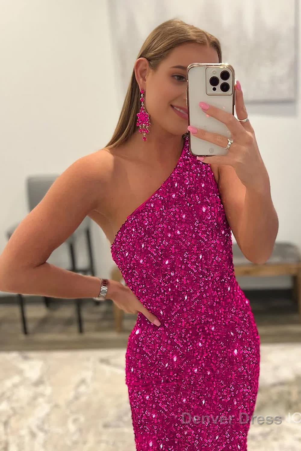 Burgundy Mermaid Sequins Long Prom Dresses