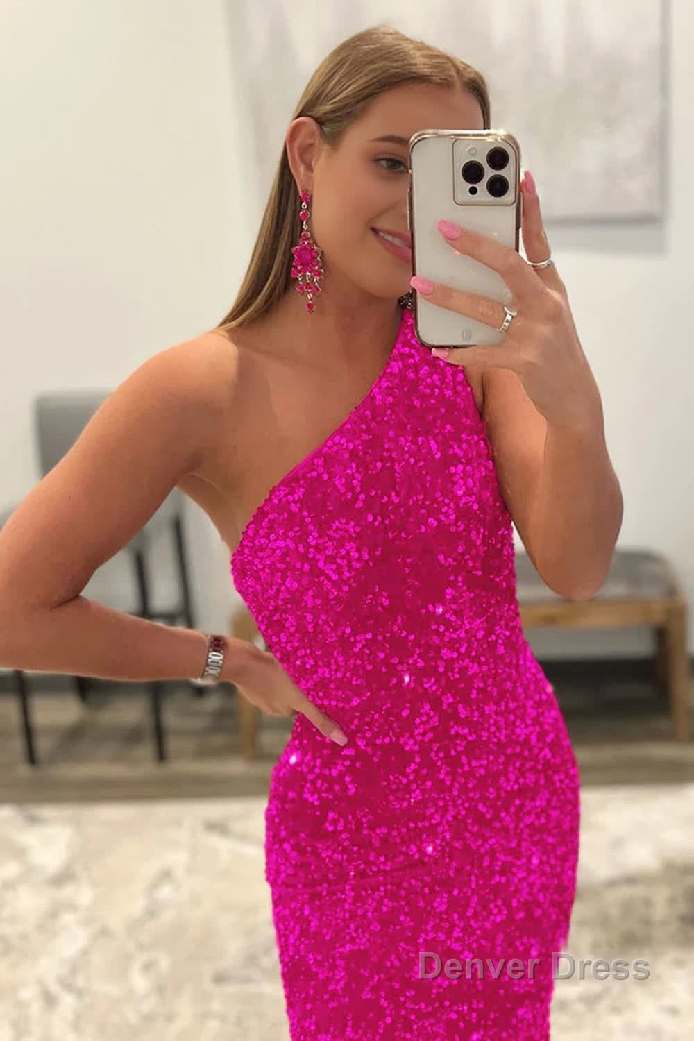 Burgundy Mermaid Sequins Long Prom Dresses