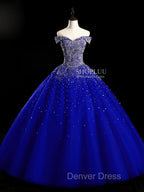 Burgundy Off Shoulder Tulle Sequin Long Prom Dresses, Burgundy Sweet 16 Dresses