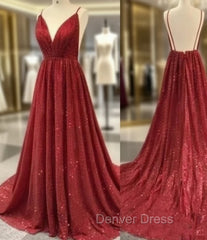 Burgundy Robe De Soiree A-Line V-Neck Sequins Sparkle Crystals Backless Sexy Long Prom Dresses Prom Gown Evening Dresses