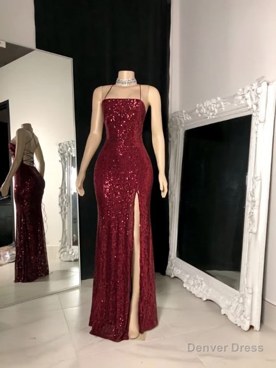 Burgundy sequin long prom Dress, Special Occasion Dresses