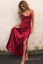 Burgundy Simple Prom Dresses