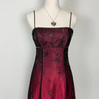 Burgundy Spaghetti Straps Exquisite Beaded Long Tulle Ball Gowns Prom Dress