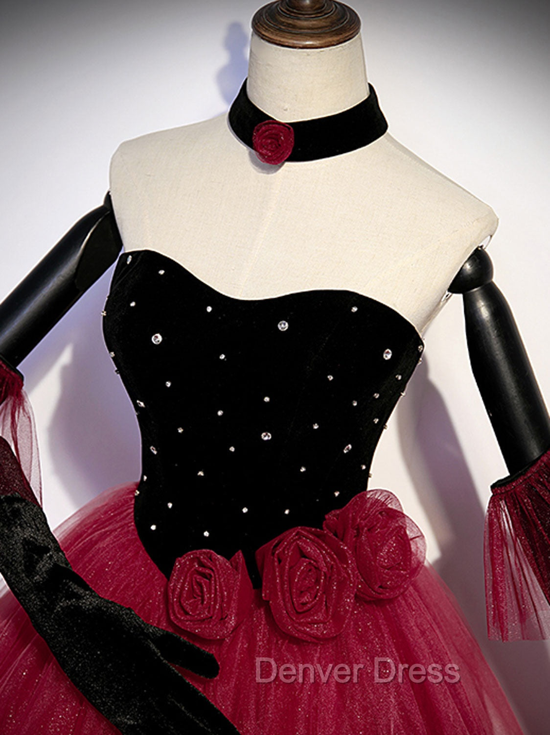 Burgundy Tulle Long Prom Dress A Line Burgundy Graduation Dresses