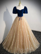 Burgundy Tulle Long Prom Dress, Burgundy Tulle Prom Dresses