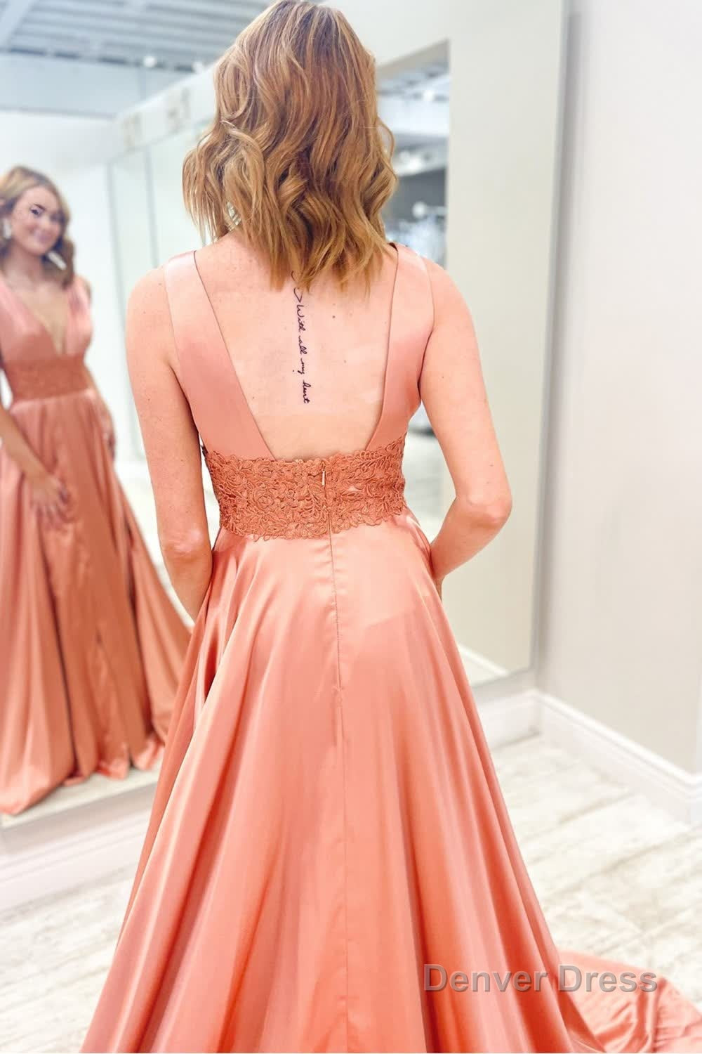 Burgundy V Neck Backless Long Prom Dresses with Lace