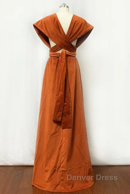 Burnt Orange Satin Multi Way Bridesmaid Dresses Secondary image