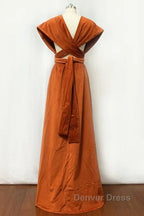 Burnt Orange Satin Multi Way Bridesmaid Dresses