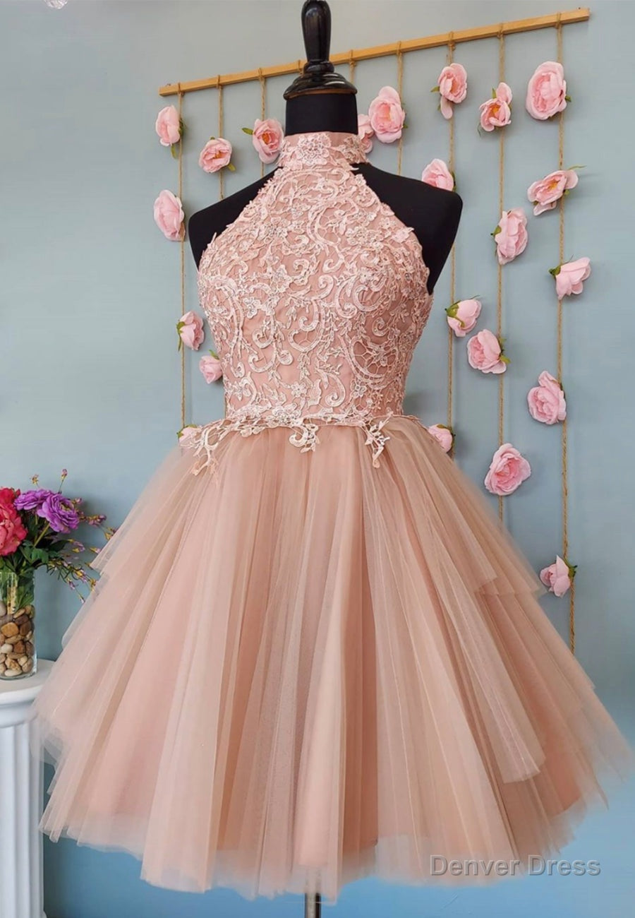 Cute Lace Short Prom Dresses, A-Line Evening Party Dresses Main image