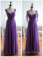 Cap Sleeves Backless Chiffon Prom Dress Bridesmaid Dresses