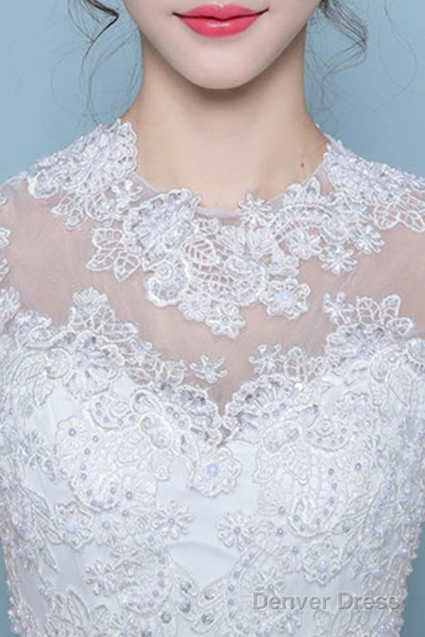 Cap Sleeves Floor-Length Court Train Wedding Dress With Beading