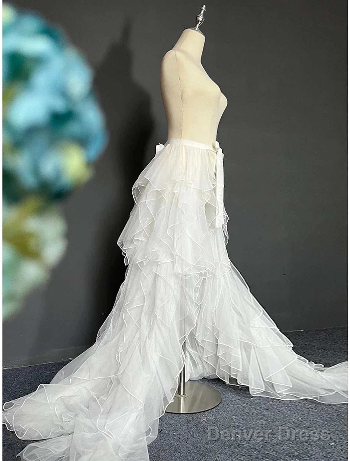 Casual Wedding Dresses A Line Separates Separates Court Train Tulle Overskirts Bridal Gown With Solid Color