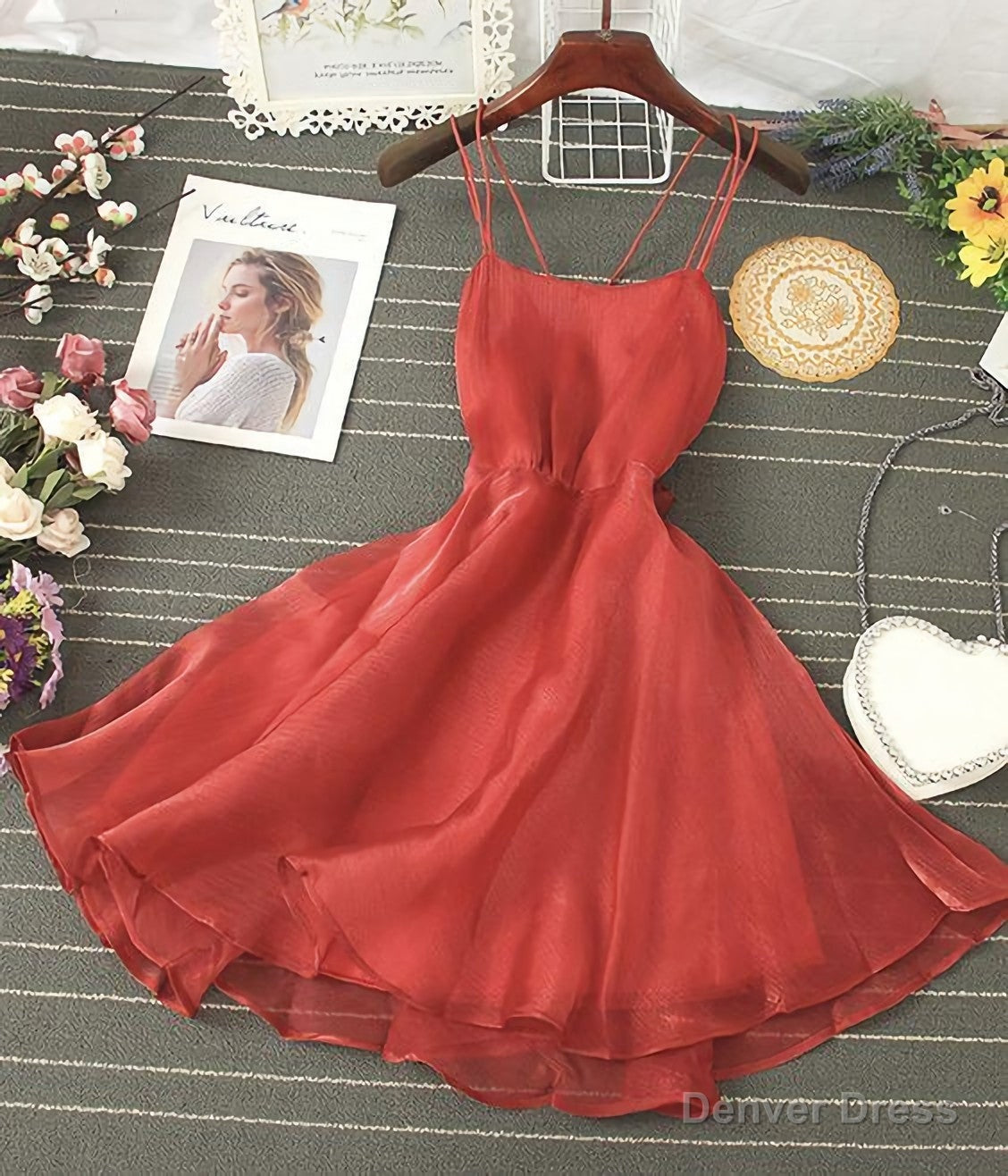 Cute Tulle Backless Short Dress, Mini Homecoming Dress Main image